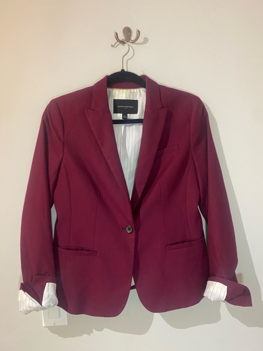 Banana Republic Deep Burgundy Single-Button Blazer